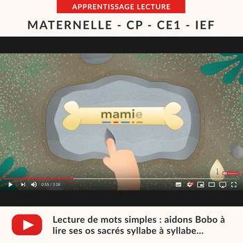 Preview of Vidéos Mots Simples : lecture syllabe à syllabe et mots outils