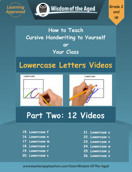 Preview of Handwriting Distance Learning - Videos For Lowercase Letters - Part Two