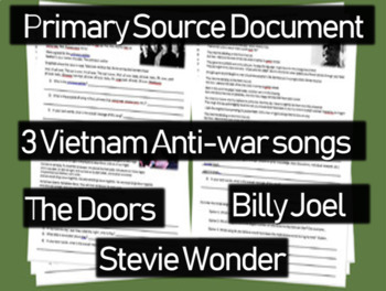 Vietnam Anti War Song Analysis 2 Doors Billy Joel Stevie Wonder Guiding Qs