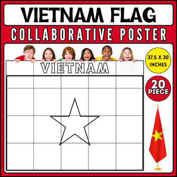 Preview of Vietnam Flag Collaborative Coloring Poster | AAPI Heritage Month Bulletin Board
