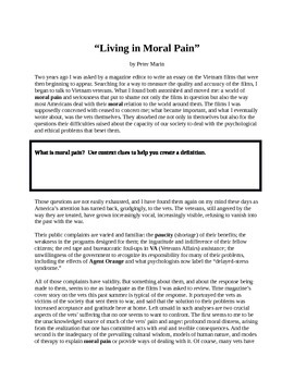 Preview of Vietnam Literature Pre-Reading: Living in Moral Pain