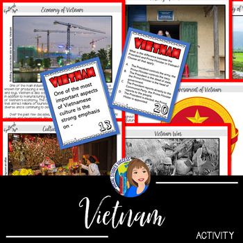 Preview of Vietnam Scavenger Hunt and Comprehension Question Cards with Google Slides™