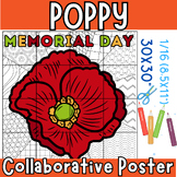 Anzac Day : Poppy Collaborative coloring Poster, Memorial Day