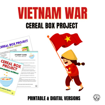 Preview of Vietnam War Cereal Box Project: Printable & Digital Resource - Over 50 pages