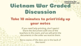 Vietnam War Graded Discussion - Print & Go!