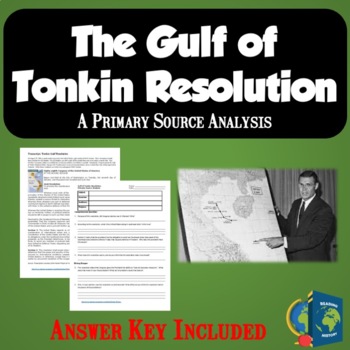 Preview of Vietnam War Gulf of Tonkin Resolution Reading Worksheet
