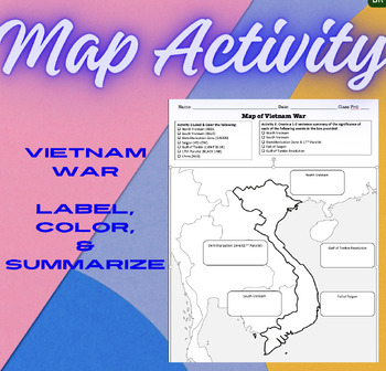 Preview of Vietnam War- Map Activity