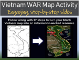 Vietnam War Map Activity - fun, easy, engaging, follow-alo