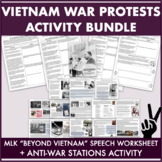 Vietnam War Protest BUNDLE: Resistance Stations + MLK Worksheet