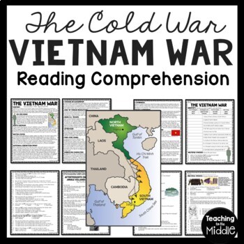 Preview of Vietnam War Reading Comprehension Informational Worksheet and DBQ Cold War