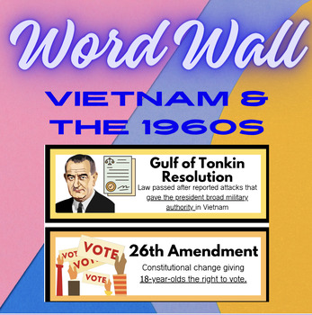 Preview of Vietnam & the 1960s Word Wall