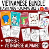 Vietnamese Alphabet and Numbers Activities BUNDLE - Flashcards and Coloring