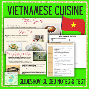 Preview of Vietnamese Cuisine Food Lesson Slideshow Guided Notes w/ TEST International Food