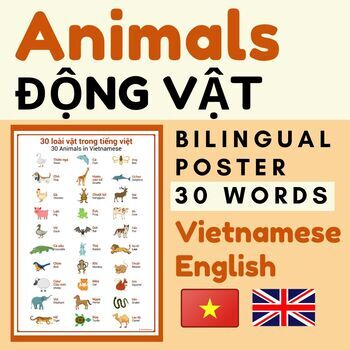 vietnamese animals poster animals vietnamese english poster by