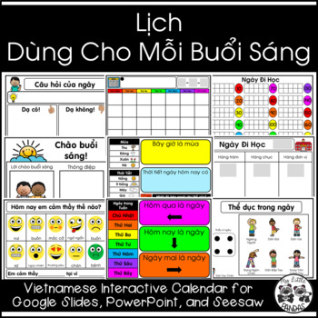 Preview of Vietnamese Morning Digital Calendar Routine | Distance Learning
