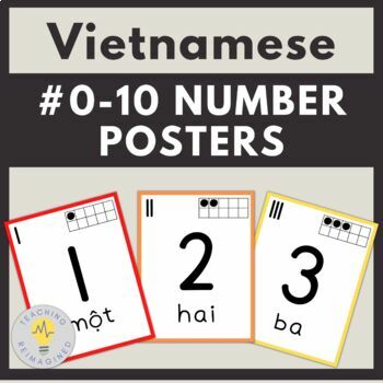 Preview of Vietnamese Number Posters | Class Decor, Bulletin Board, Dual Immersion