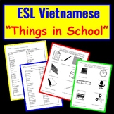 Vietnamese to English ESL Newcomer Activities: Things in S