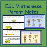 Vietnamese to English Positive Parent Notes - ESL Newcomer