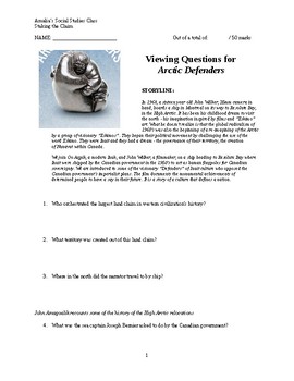 Preview of Viewing Questions for Arctic Defenders (2014)