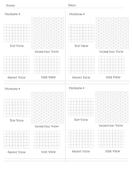 Preview of Views Sketching Worksheet - Draw the Top, Side, Front and Isometric Views