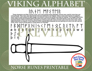 viking alphabet norse runes printable worksheet by kern