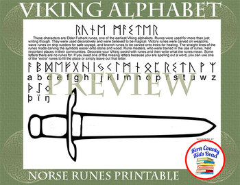Viking Alphabet Norse Runes Printable Distance Learning | TpT