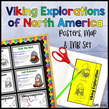 Preview of Viking Exploration of North America Poster Map and Interactive Notebook INB Set