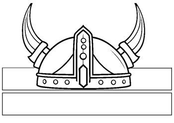 Preview of Viking Helmet Paper Crown Printable Coloring Craft Activity for Kids -Style 1-4K