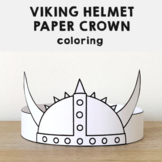 Viking Helmet Paper Crown Printable Coloring Craft Activit