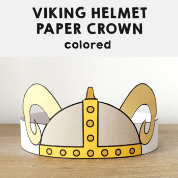 viking helmet paper crown printable craft activity for kids by happy paper time