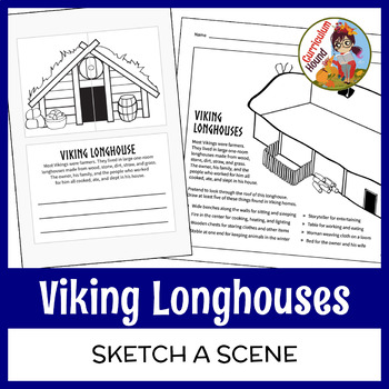 Preview of Viking Longhouses Sketch a Scene | FREE!