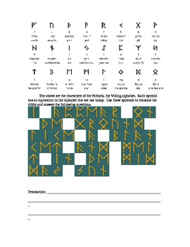 Preview of Viking Runes Worksheet