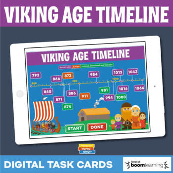 Preview of Viking Timeline • Boom Cards • Distance Learning