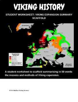 Preview of Viking expansion student summary scaffold worksheet