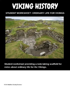 Preview of Viking ordinary life summarising scaffold student worksheet