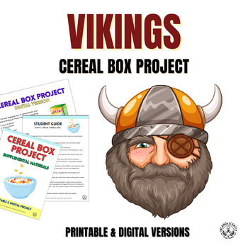 Preview of Vikings Cereal Box Project: Printable & Digital Resource, Over 50 Pages