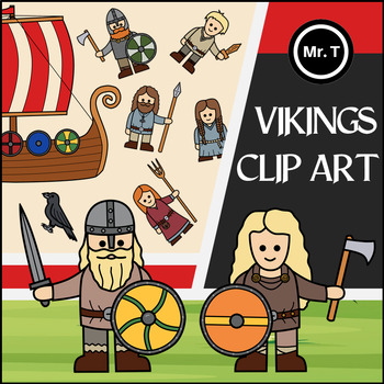 Preview of Vikings - Clip Art (Color and Line Art)