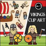 Vikings - Clip Art (Color and Line Art)