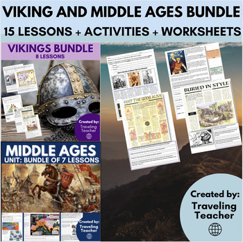 Preview of Vikings & Middle Ages Bundle: 15 Lessons: Reading Comprehension Activities