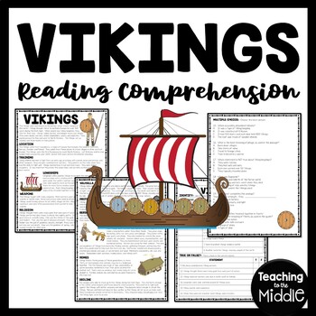 Preview of Vikings Overview Reading Comprehension Worksheet Middle Ages