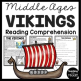 Vikings Reading Comprehension Worksheet Middle Ages Leif Eriksson