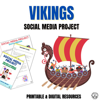 Preview of Vikings Social Media & Gallery Walk Project with Digital Resources