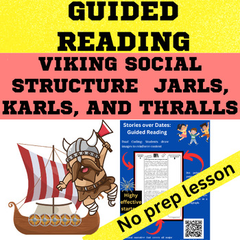 Preview of Vikings - Society and Way of Life Social Structure Jarls,Karls,   Guided Reading