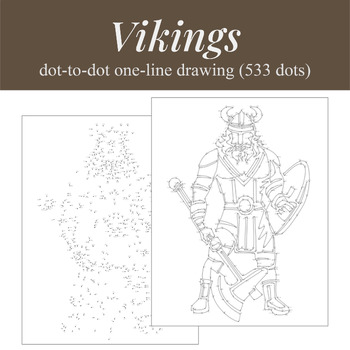 Preview of Viking Warrior | Difficult Dot-to-Dot | Nordic History Art Activity