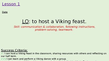 Preview of Vikings - Week 6 Viking feast and presentation