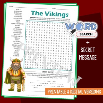 vikings word search teaching resources teachers pay teachers