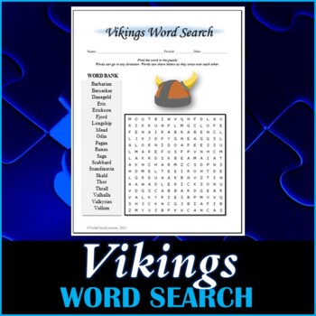 Preview of Vikings Word Search Puzzle
