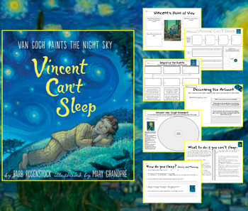 Preview of Vincent Can't Sleep - Book Companion -Art Study, Point of View, Sequencing, more