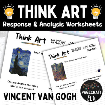 Preview of Vincent Van Gogh Art Analysis and Response Leveled Worksheets
