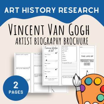 Preview of Vincent Van Gogh Art History Research Brochure, PDF, 2 Pages